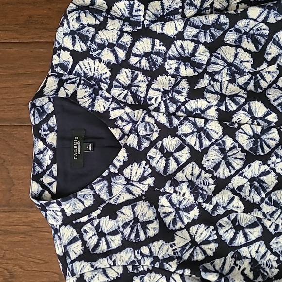 Talbots Navy blue & white 3/4 length sleeve jacket size 6 - Picture 2 of 9